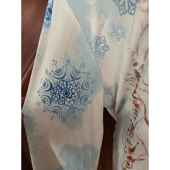 Cactus Winter Bird Print Long Sleeve Top XL - Picture 4 of 9